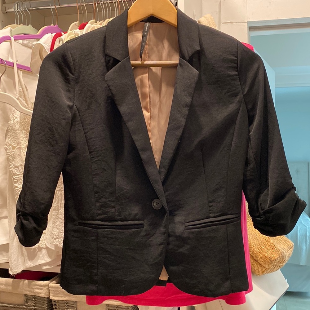 3/4 sleeve jacket - blazer black - great fabric